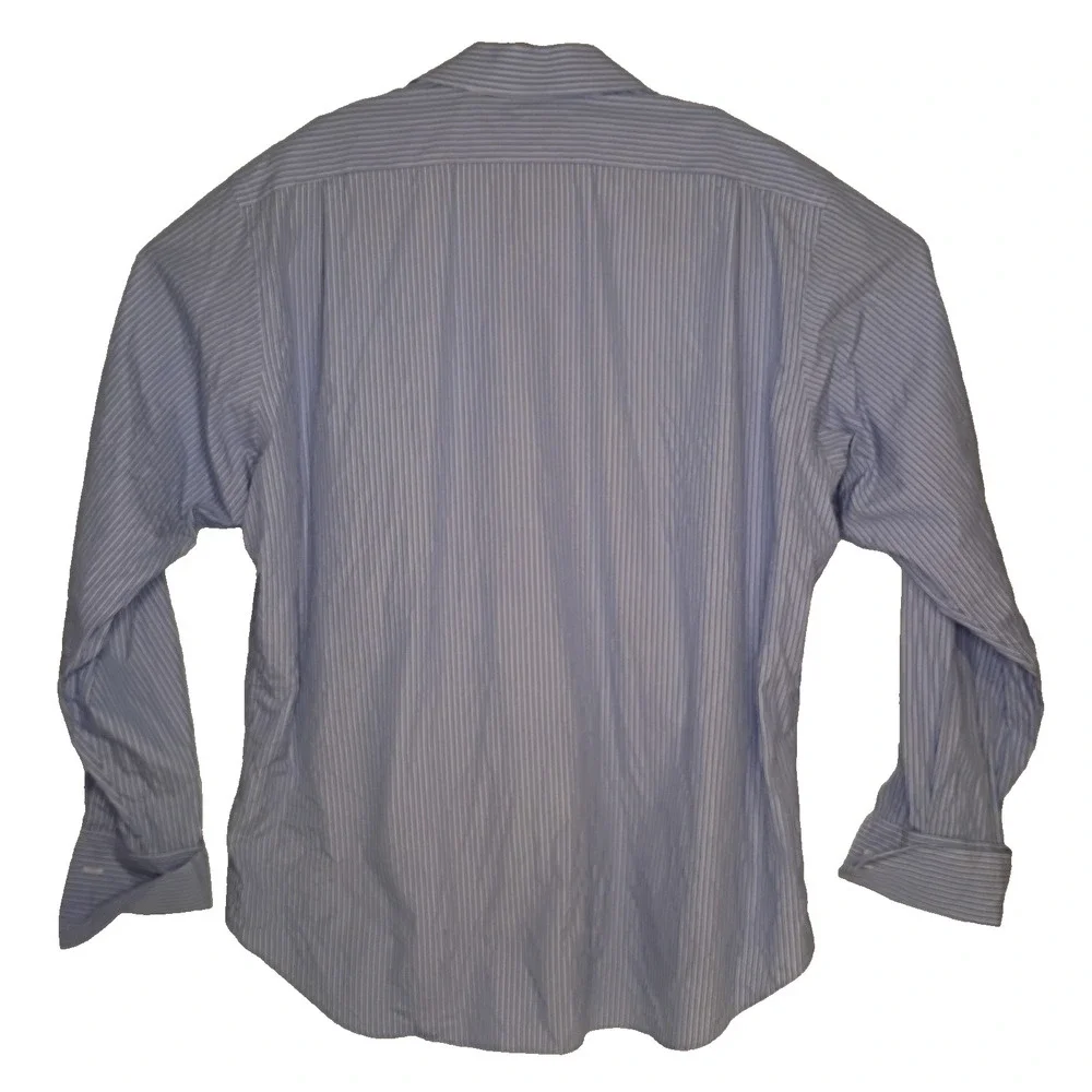 Polo Ralph Lauren Regent Dress Shirt Mens 17.5 36 Blue‎ Striped French Cuff